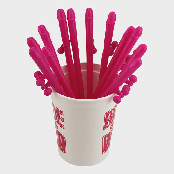 Penis Straws Pink/Red 12pc